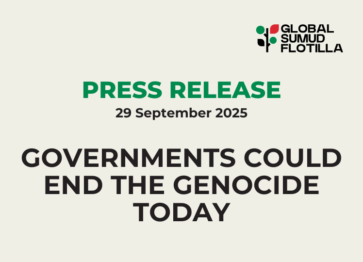 communiqué de presse press release global sumud flotilla septembre 2025
